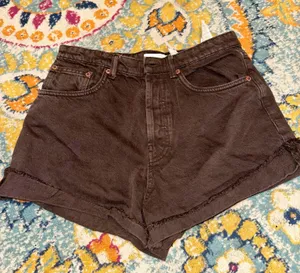 ZARA Denim Shorts High-Rise Brown 8 thumbnail 1