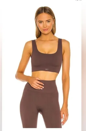 SET ACTIVE X REVOLVE Box Cut Sports Bra in Monaco sizes M, L NWOT minimalist‌ thumbnail 1