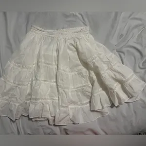 ASOS White Ruffled Skater Skirt thumbnail 3