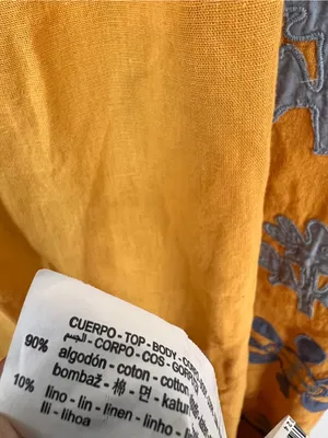 Zara Yellow Floral Applique Cotton Linen Sleeveless Dress Small Limited Edition thumbnail 11