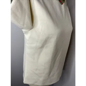 With Jean Cream Knit Polo Top Red Green Contrast Trim Tenniscore Medium thumbnail 7