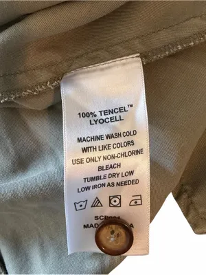 Quince - Tencel Lyocell Button Front Tie Waist Dress Sage Green Sz S thumbnail 7