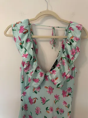 Zara Floral Satin Midi Dress thumbnail 6