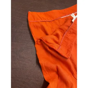 JM Collection 100% Linen Burnt Orange Flared Midi Skirt Size 16‎ earthy cottage thumbnail 6