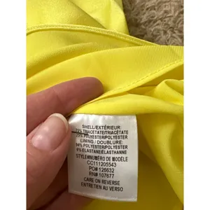 Alice + Olivia Neon Yellow Satin Cowl Neck‎ Slip Mini Dress Size 6 thumbnail 13