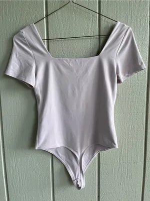 Aritzia Original Contour Manner Squareneck Bodysuit‎ Lilac Purple Size M thumbnail 5