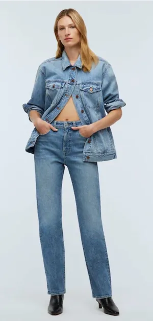 Madewell Tall '90s Straight Jean Rondell Wash Crease Edition stretch NN691 31T thumbnail 1