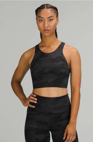 Lululemon Wunder Train Longline Bra - Heritage 365 Camo Deep Coal Multi Size 6 thumbnail 1