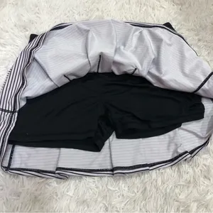 Kyodan Striped Pleated‎ Athletic Skort Skirt Black White Large thumbnail 4