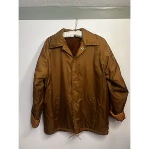 Vintage Camel Brown Faux Fur Lined Coat Jacket Snap Front Unisex Size L-XL Warm thumbnail 12