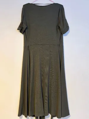 GAP Short Sleeve Wrap Maxi Dress Gathered Waist Army Green Womens Size XS NWT thumbnail 2