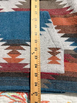 Fessceruna womens medium blue aztec half zip up hoodie sweatshirt oversized thumbnail 4
