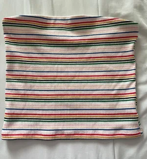 American Eagle Rainbow Striped Tube Top thumbnail 1