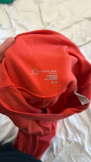 Aerie Vibrant coral crossover flare leggings thumbnail 7