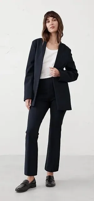 Banana Republic Ponte Collarless Blazer in Preppy Navy NWT XL thumbnail 1