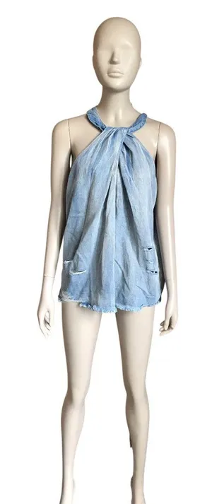 Mazik Denim Distressed Tank Top thumbnail 1
