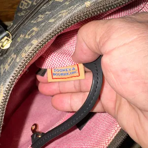 Dooney & Bourke Y2K Black and Tan Monogram Shoulder Bag thumbnail 7