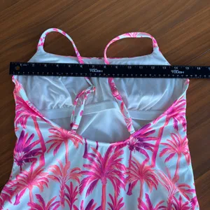 Shade & Shore One Piece Swimsuit L Pink Purple Palm Tree Beachy Tropical Whimsy thumbnail 9