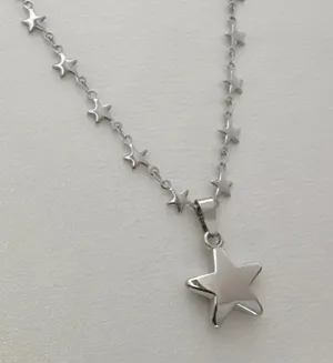 Silver Pentagram Star Pendant Necklace for Women thumbnail 2