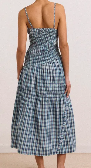 Damson Madder Lyra Midi Dress - Blue thumbnail 2