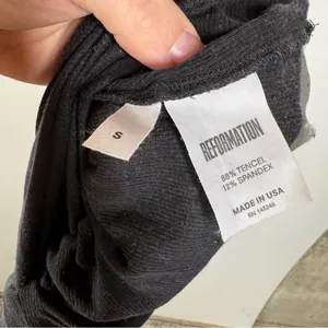 Reformation Black Ribbed Short Sleeve Shirt Size Small‎ thumbnail 5