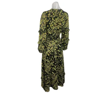 Lost + Wander Marianna Yellow Floral Ruffle Long Sleeve Prairie Maxi Dress Sz XS thumbnail 5