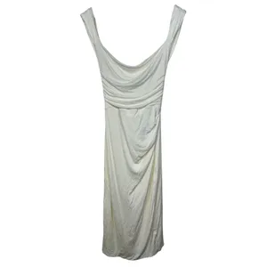 NWT Babyboo Malina Ivory Cowl Neck Ruched Low Tie Back Midi Dress Womens Size S thumbnail 8