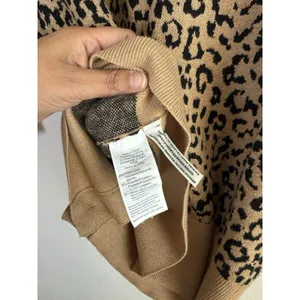 J.Crew Leopard V Neck Merino Wool‎ Blend Cardigan Sweater Womens Size S Preppy thumbnail 7