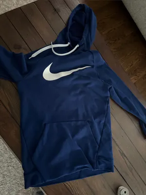 Nike Dri-FIT Women’s Navy Blue Hoodie Size Medium Athletic Pullover thumbnail 3