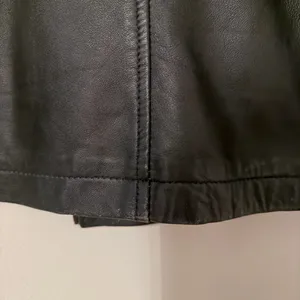 Vintage British Khaki Genuine Leather Y2K‎ Zip Up Black Jacket Size 10 thumbnail 12