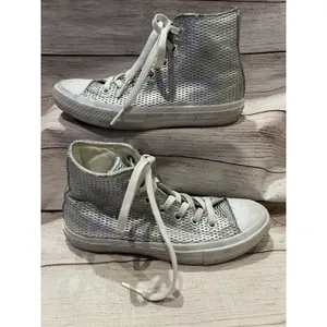 Women’s Chuck Taylor II All Star High Perforated Metallic Silver, Size Women's 6 thumbnail 3