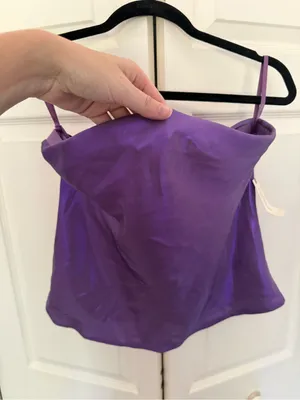 NWT Anthropologie Shine Tube Top in Lilac Purple Lavender Satin Strapless XS thumbnail 5