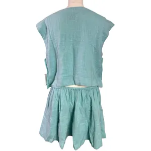 Free People Bohemian Beachy Skye Mini Skirt & Top Set Aqua Blue XS NWT thumbnail 8