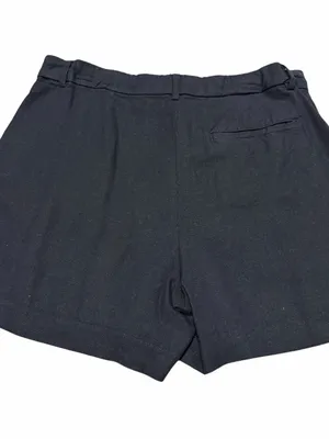 Old Navy Linen Blend Shorts Women’s Medium Black High Rise Pleated Adjustable thumbnail 3
