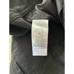 Madewell Womens Wide Leg Linen Blend Cargo Pants in True Black Size 6 thumbnail 8
