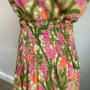 Entro Saturday In The Park Floral Mini Smocked Dress Size Small thumbnail 6