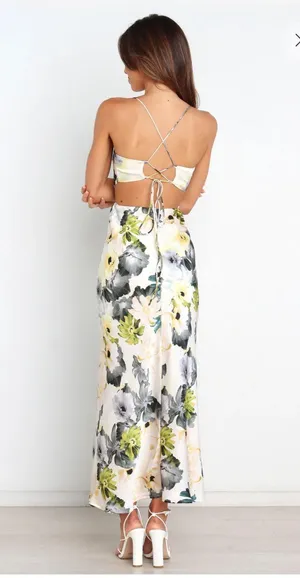 Petal & Pup Midi Dress Satin Floral thumbnail 3