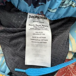 Patagonia Barely Baggies Shorts Kelp Garden Radar Blue thumbnail 4
