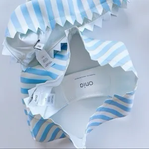 NEW Onia Women’s Astrid Blue Macro Stripe Two Piece Swimsuit thumbnail 5