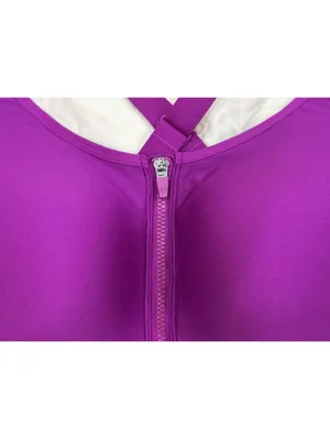Under Armour Continuum High Zip Sports Bra Purple Plus Size 1X thumbnail 4