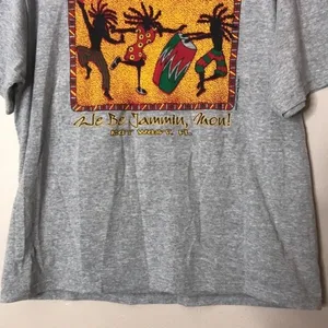 Fruit of the Loom Vintage‎ we be jammin mon key west Florida gray T-shirt size large thumbnail 3