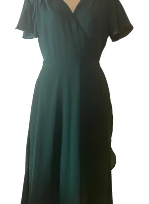 Lulu's Elegant Forest Green Midi Dress thumbnail 1