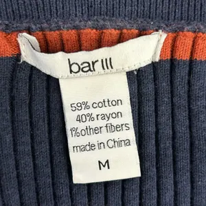 Bar III Striped Ribbed Bell Sleeve Sweater Medium Metallic Knit thumbnail 9