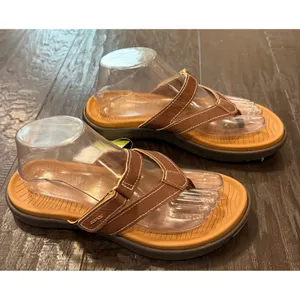 Coface Size 9 Flip Flop Sandals Brown‎ Orthotic Arch Support Yoga Mat Sole NEW thumbnail 6