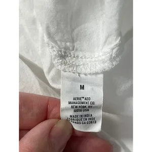 Aerie White Tiered Ruffle Mini Skirt Lace Trim Textured Crinkle Size‎ Medium thumbnail 3
