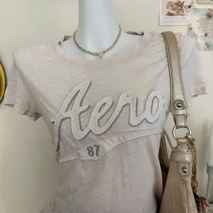 Aeropostale Graphic Tee Size L Tan Logo 87 thumbnail 2