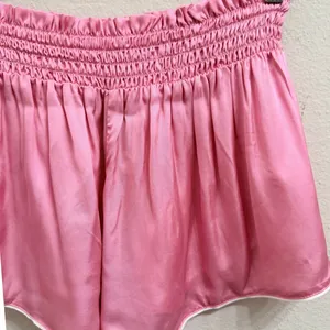 Anthropologie Pink Rose‎ Satin Smocked Waist Shortie Shorts Size XXS NWT thumbnail 8