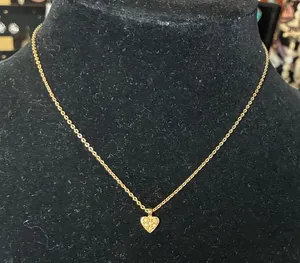 Dainty Gold Heart Avon Pendant Necklace thumbnail 1