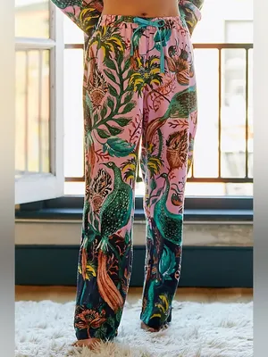 Anthropologie Raphael Balme Peacock Flannel Sleep Pants XSP thumbnail 3