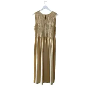 Rayon Sleeveless Milk Maid Yellow Maxi Soft Pockets Womens Dress SZ L #1007 thumbnail 5